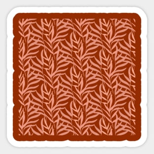 Terracotta Leaves Vintage Floral Pattern Sticker